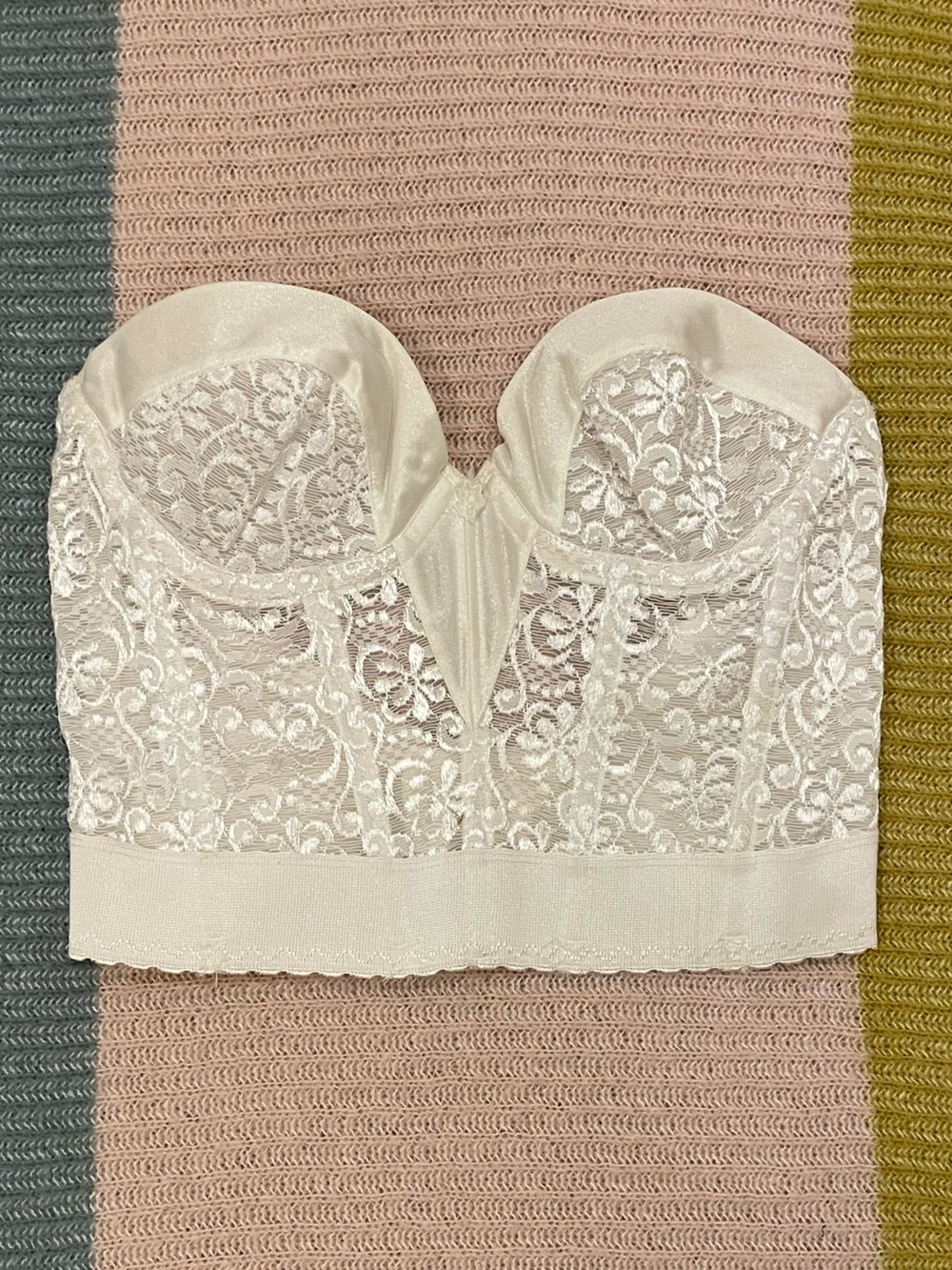 Lace Longline Strapless Bustier Bra in Ivory - Carnival